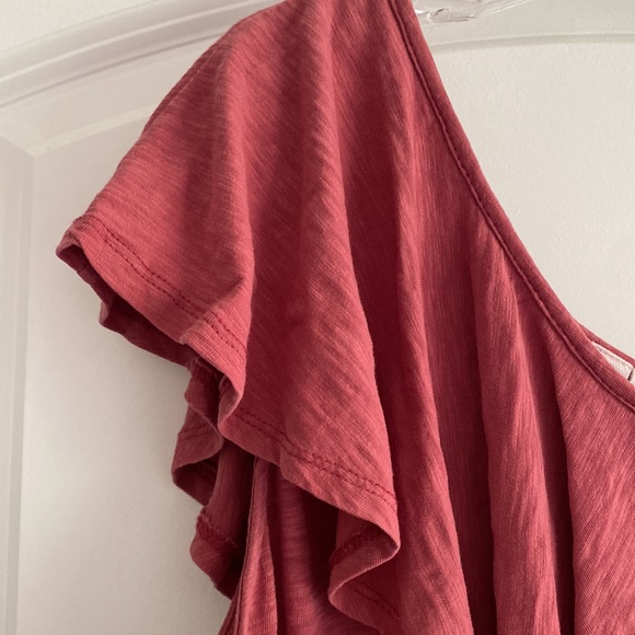 Mauvish rust off shoulder top size large - Picture 3 of 4